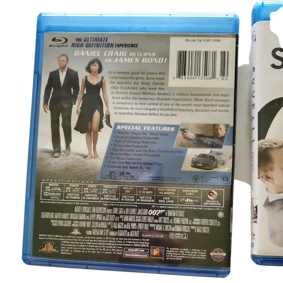 James Bond Daniel Craig 2 Blu-ray Lot Skyfall, Quantum of Solace 007 - Picture 3 of 7